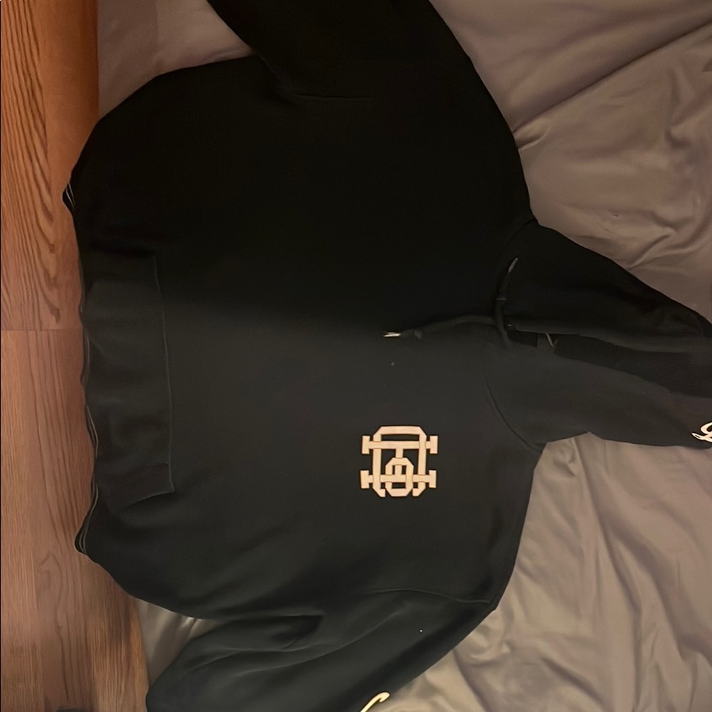 Hollister Black V-Neck Sweater with Gold Logo